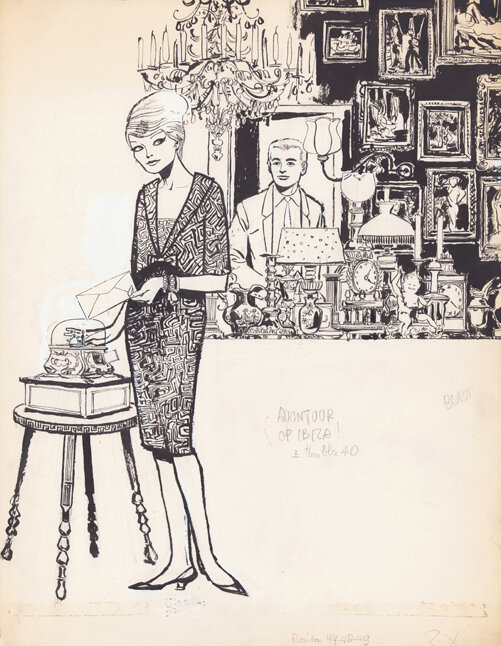 Jan Wesseling & Thé Tjong-Khing (KhiWes) | 1960 | Rosita 47-49: Avontuur op Ibiza - Original Illustration