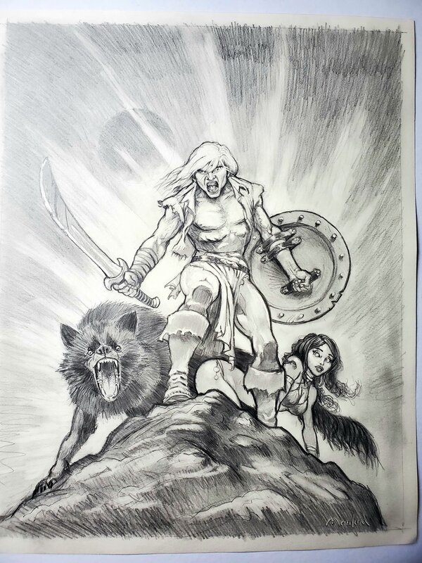 Régis Moulun, GUNTHAR - WARRIOR OF THE LOST WORLD - Original art