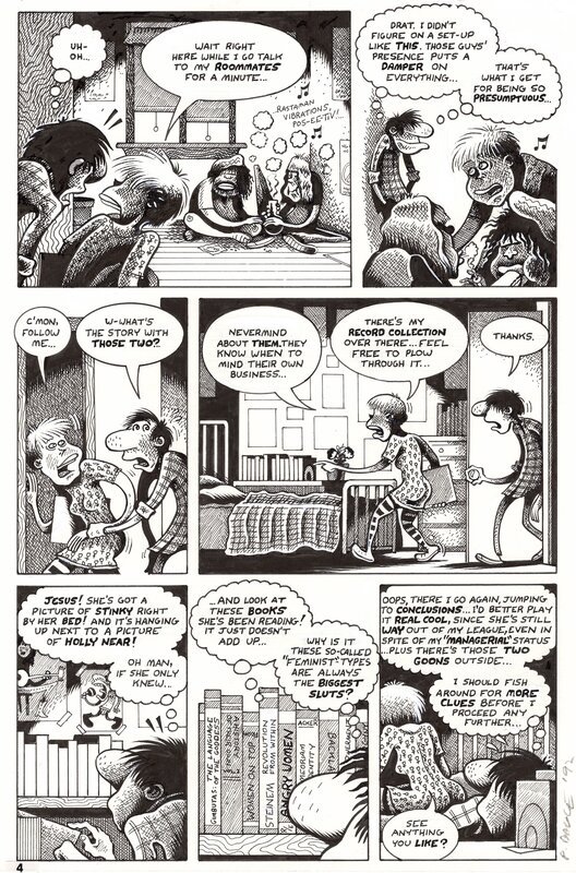 Hate #9, pg. 4 par Peter Bagge - Planche originale