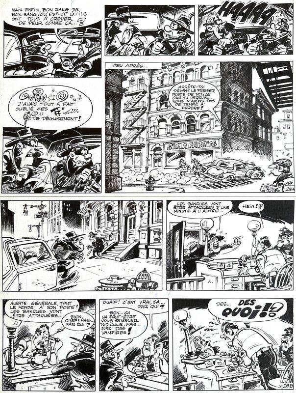 Berck - Sammy - Nuit blanche pour les gorilles - planche originale no 28 - comic art - Planche originale