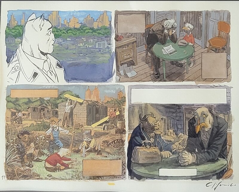 Juanjo Guarnido, Etude de case pour Blacksad tome 7 - Planche originale