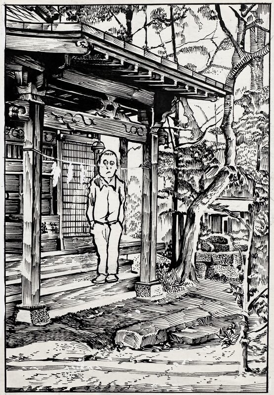 Case découpée par Shigeru Mizuki - Planche originale