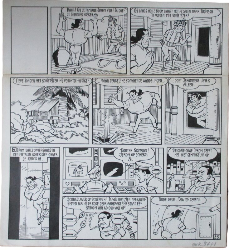 Willy Vandersteen, Jerom de vreemde verzameling - Planche originale