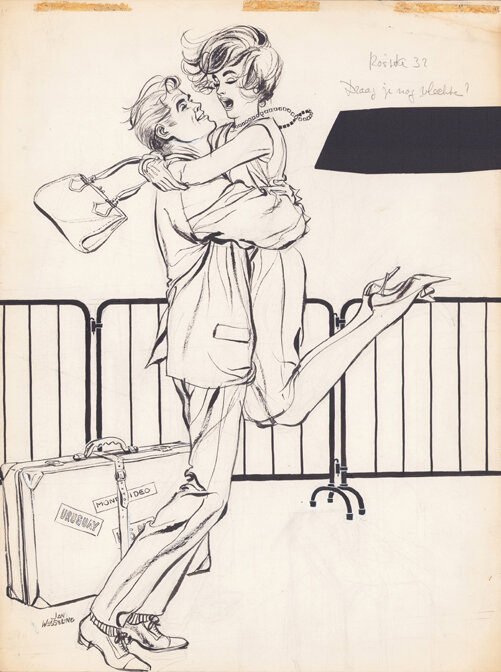Jan Wesseling & Thé Tjong-Khing (KhiWes) | 1961 | Rosita 32: Draag je nog vlechten? - Original Illustration