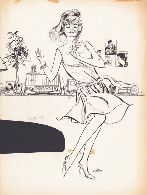 Jan Wesseling & Thé Tjong-Khing (KhiWes) | 1961 | Rosita - Illustration originale