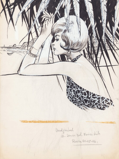 Jan Wesseling & Thé Tjong-Khing (KhiWes) | 1961 | Rosita 44-46: Een zomer vol romantiek - Illustration originale