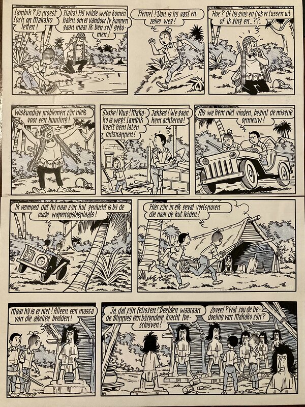 Willy Vandersteen, Suske en Wiske / Bob et Bobette - De Gramme Huurling - Planche originale