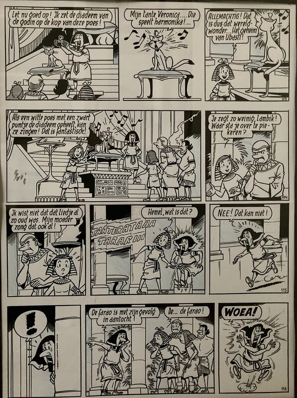 Paul Geerts, Willy Vandersteen, Suske en Wiske / Bob et Bobette - De Poezelige Poes - Planche originale