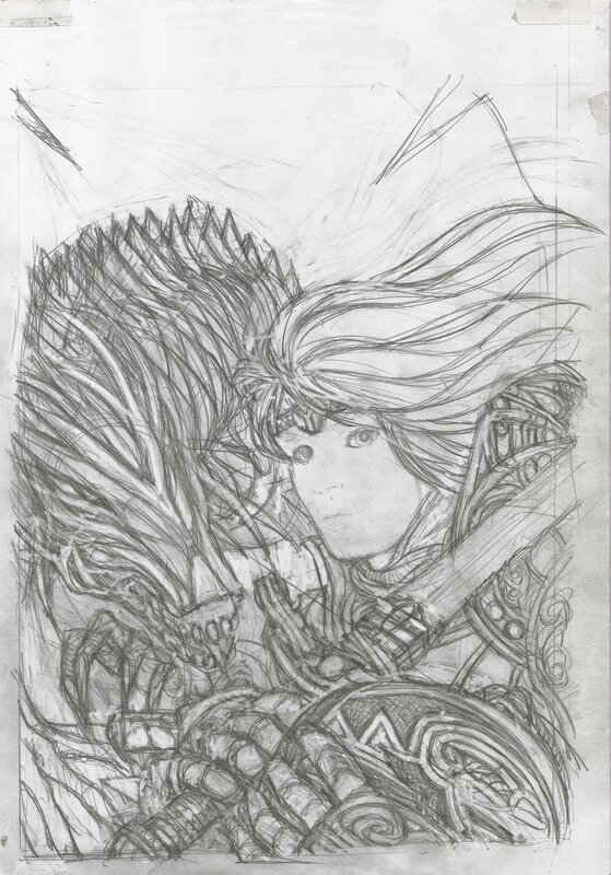 En vente - Juan Giménez, Moi Dragon, La saga - Couverture préliminaire - Œuvre originale