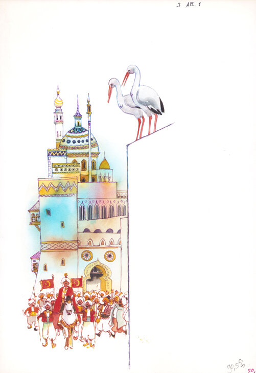 Jan Wesseling | 1982 | Donald Duck: De geschiedenis van Kalief Ooievaar - Illustration originale