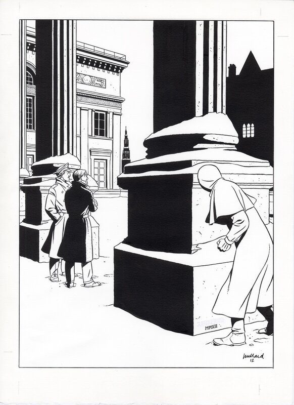 For sale - ANDRÉ JUILLARD - LES AVENTURES DE BLAKE ET MORTIMER, TOME 21 - ILLUSTRATION ORIGINALE DE COUVERTURE - Original Illustration