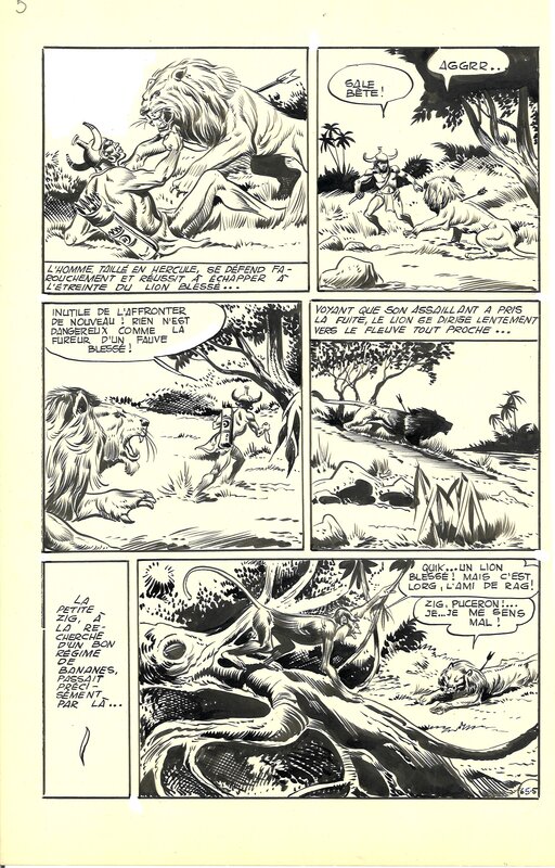 For sale - Pedrazza, Akim, Le champion obstiné, planche n°5, Akim#66, 1962. - Comic Strip