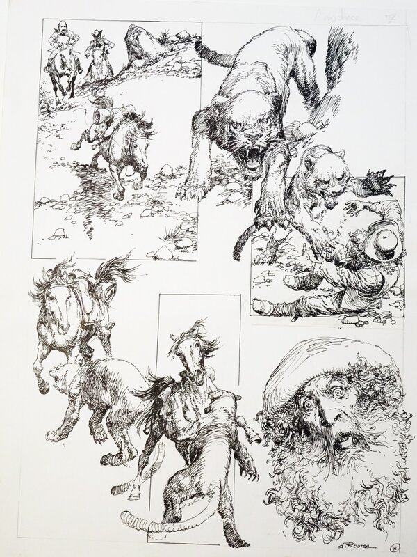 Carlos Roume, #horse Crepuscule, planche originale p.7 - Comic Strip