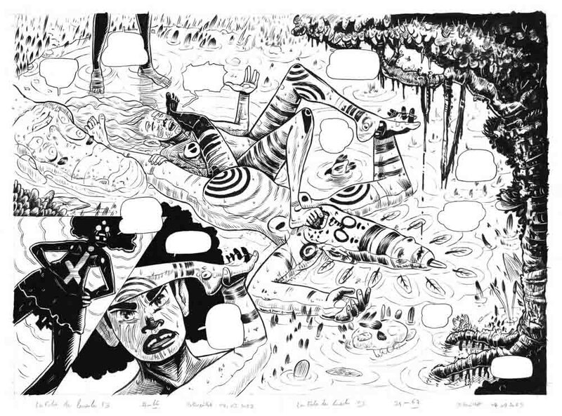 Promenade au lac par Stéphane Bouillet - Planche originale