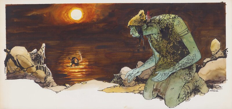 Wesseling, Jan | 1980 | Taptoe: Kleine Raaf en de Noordewind~Reus - Original Illustration