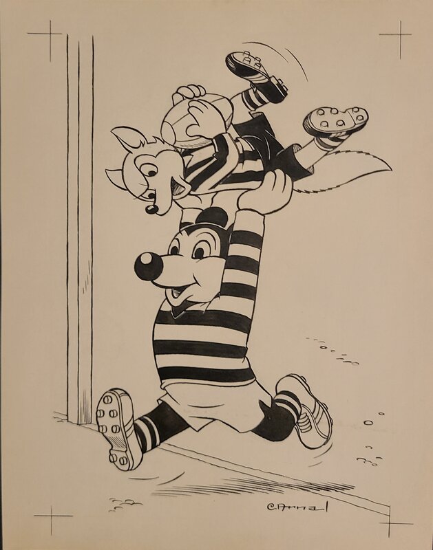 José Cabrero Arnal, Placid et Muzo rugbymen - Illustration originale