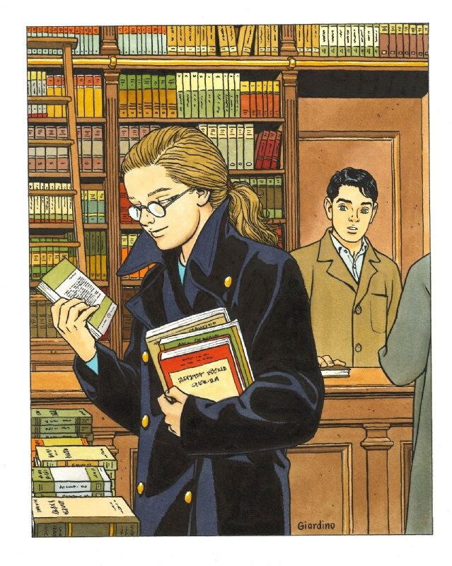 Vittorio Giardino, Jonas Fink et Tatjana L'amour des livres - Illustration originale