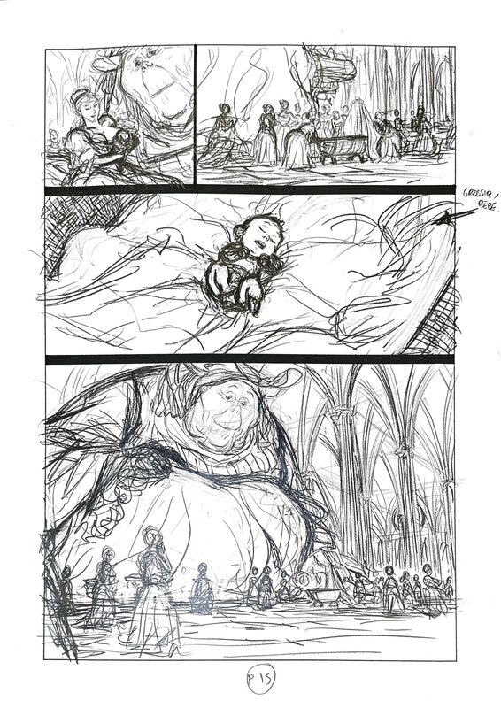 Bertrand Gatignol, Les Ogres Dieux - Tome 1 Planche 19 crayonné - Comic Strip