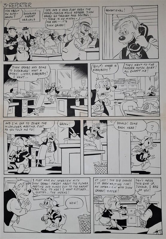 Donald Reporter par Vicar - Planche originale