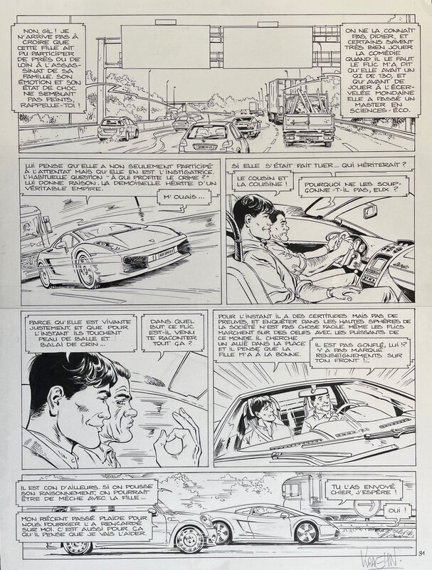 For sale - Jean-Charles Kraehn, Planche originale noir et blanc 31 tome 9 “L'héritage sanglant” - Comic Strip