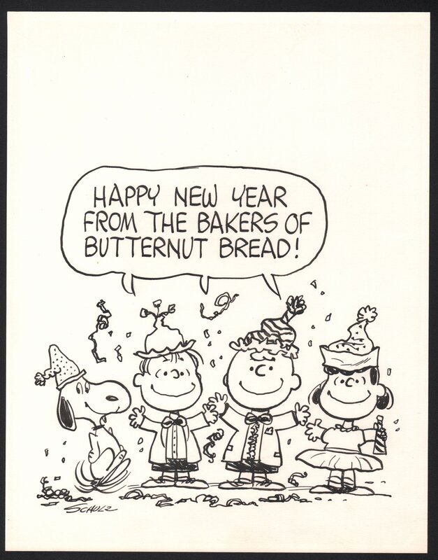 Charles M. Schulz, Peanuts for Butternut Bread - Original Illustration