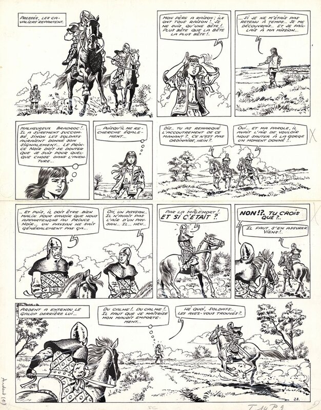 Craenhals François, Chevalier Ardent - Le prince noir -1967 - Planche originale