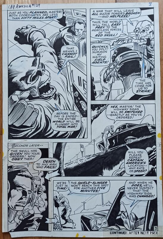 Gene Colan, Dick Ayers, Captain America #129 p 3 par Gene Colan & Dick Ayers (1970) - Comic Strip
