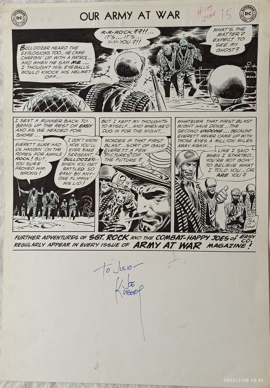 Our Army at War # 107 page 15 (1961) par Joe Kubert - Planche originale