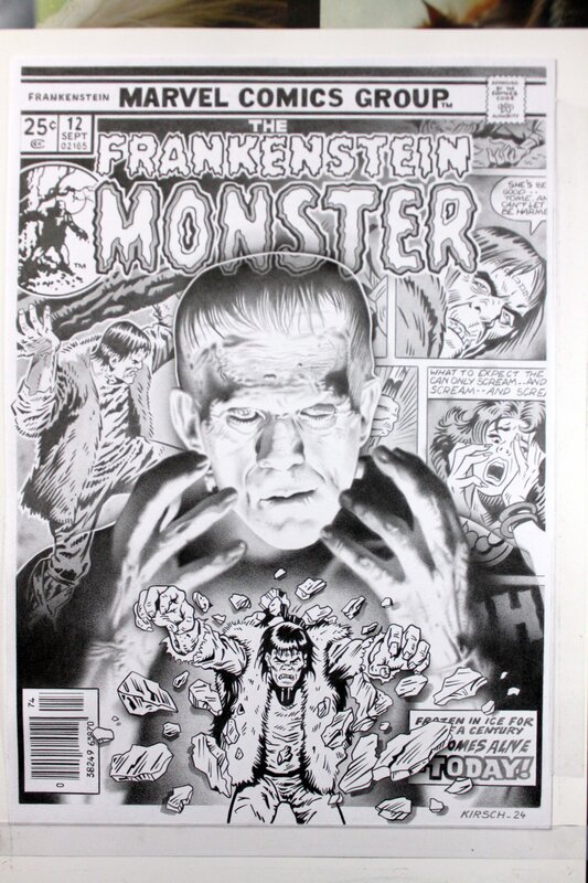 En vente - Philippe Kirsch, The FRANKENSTEIN MONSTER - Illustration originale