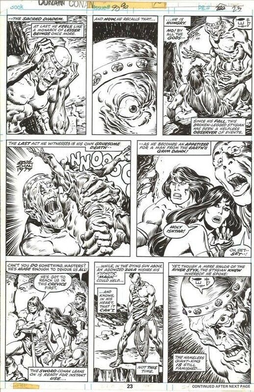 John Buscema, Ernie Chan, Conan the Barbarian #90 page 23 John Buscema et Ernie Chan (1978) - Planche originale