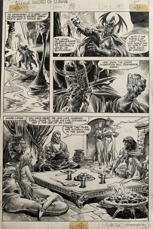 John Buscema, Rudy Nebres, Savage Sword of Conan #96 pg 18 John Buscema Rudy Nebres (1984) - Planche originale