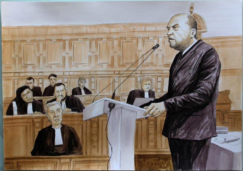 Ivan Brun, Procès d'Eric Dupond-Moretti - Original Illustration