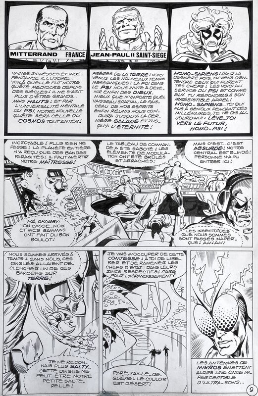 Jean-Yves Mitton, Mikros - Psiland - Titans no 68 - planche originale n°9 - comic art - Comic Strip