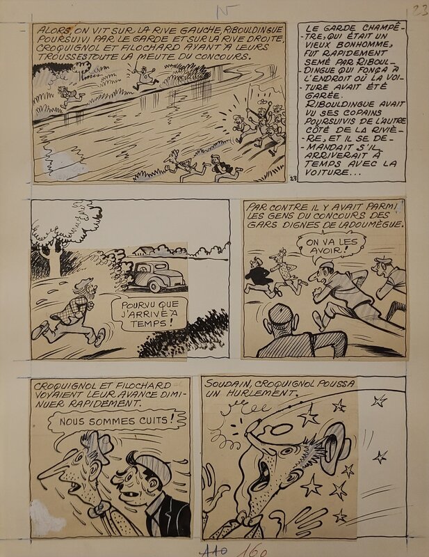 René Pellos, Les Pieds Nickelés superchampions de la pêche - Planche originale