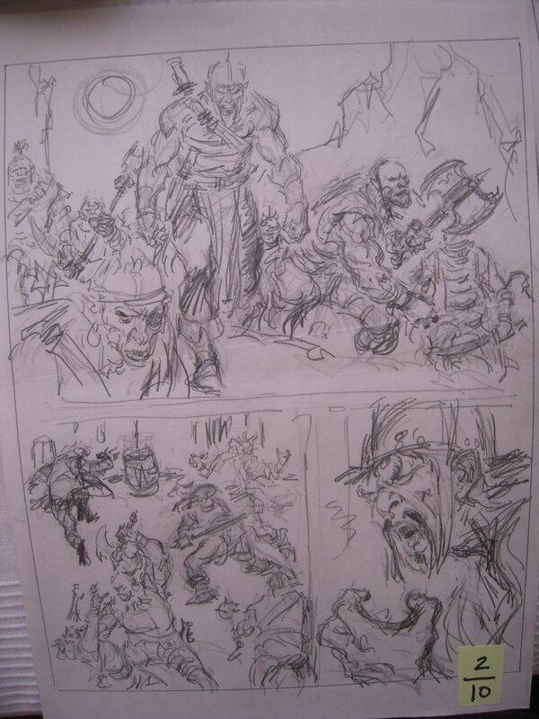 Conan Death covered in gold # 2 page 10 par John Buscema  (1999) - Original art