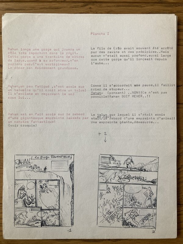 Roger Lécureux, André Chéret, 1977 - Scénario original de Rahan - Original art