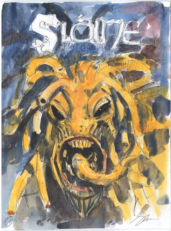 Simon Davis, 2000 AD prog 1979 Slaine Title page & Sláine The Brutania Chronicles Book Three: Psychopomp Prelim Original Art - Œuvre originale