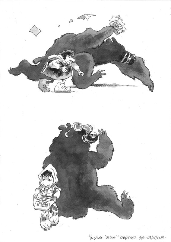 Cyrille Pomès - Le Fils de l'Ursari - Pages des chapitres 1 et 2 - Original Illustration