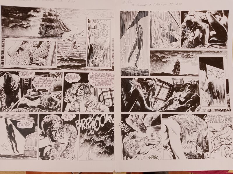 Jean-Yves Mitton, LES SURVIVANTS DE L ATLANTIQUE TOME 2 PLANCHE 21 & 22 - Planche originale