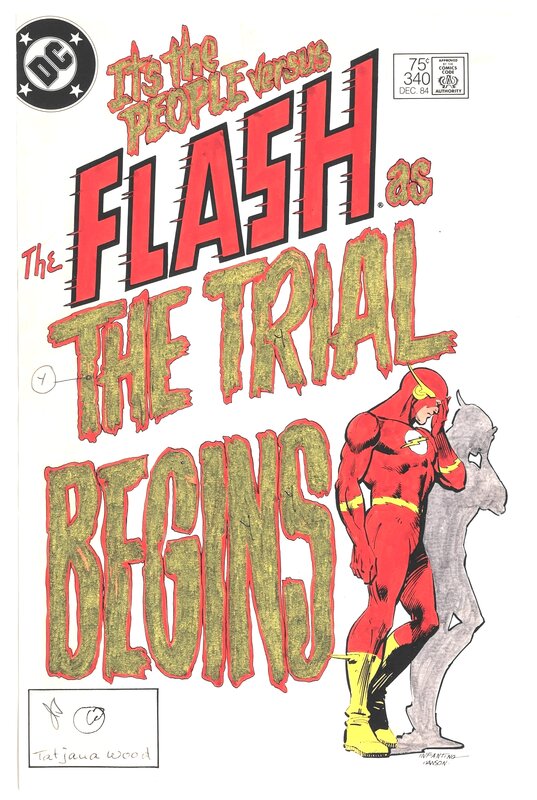Carmine Infantino, Klaus Janson, The Flash #340 Cover Color Colour Guide Colorguide Colourguide by Tatjana Wood - Original Cover