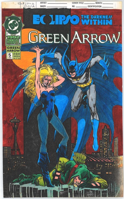 Mike Grell, Green Arrow Annual Vol. 2 #5 Cover Color Colour Guide Colorguide Colourguide by Tatjana Wood - Original Cover