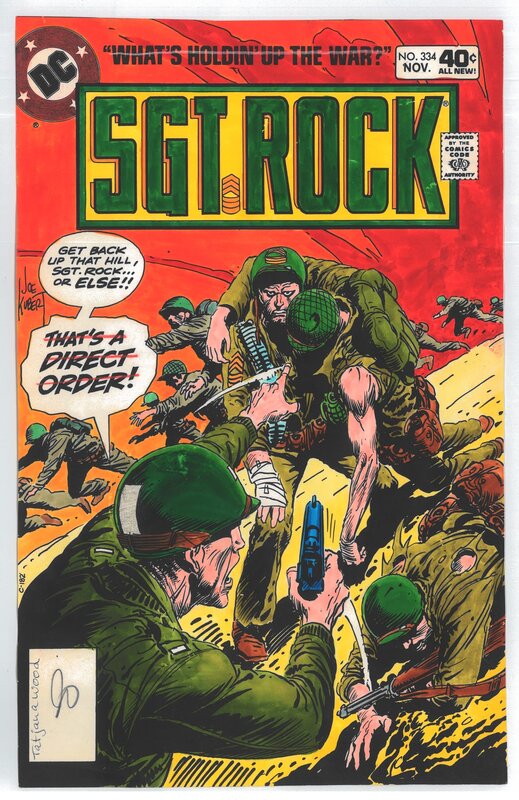Joe Kubert, Sgt. Rock #334 Cover Color Colour Guide Colorguide Colourguide by Tatjana Wood - Original Cover