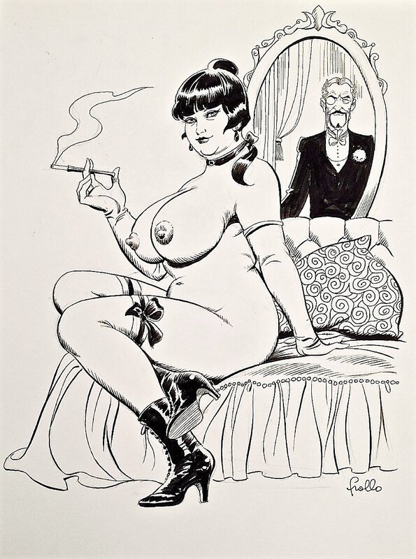 Leone Frollo, Une Dame en pleine forme - Original Illustration