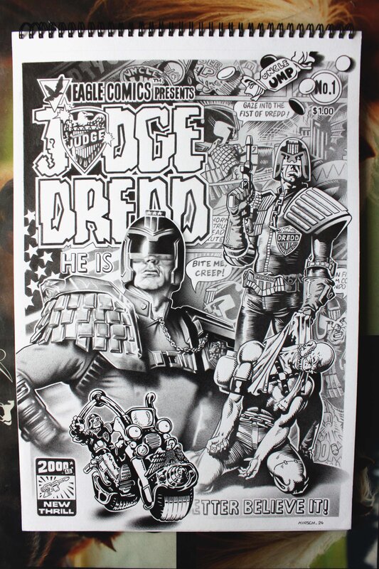 En vente - Judge DREDD par Philippe Kirsch - Illustration originale