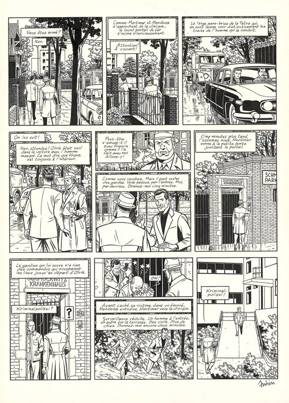 Antoine Aubin, Blake et Mortimer , Huit heures à Berlin - Planche originale