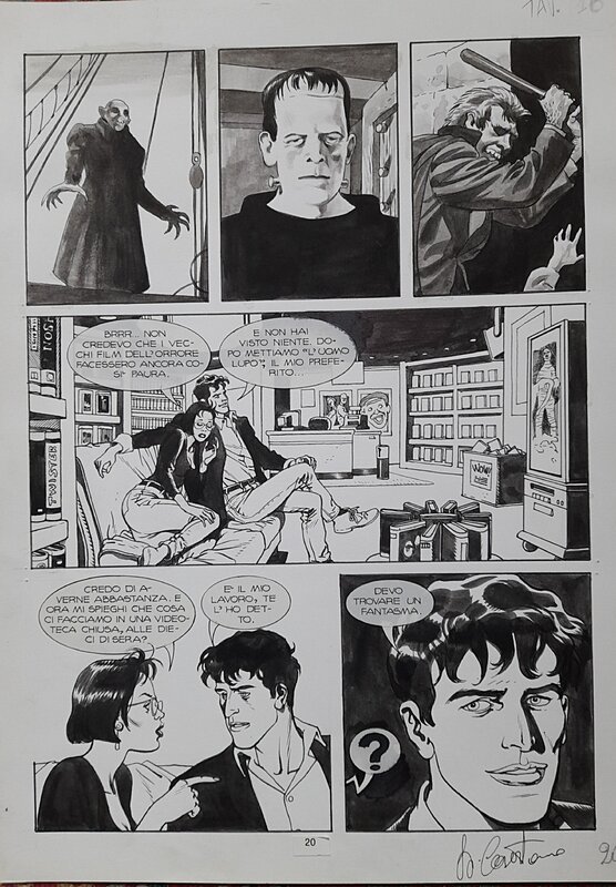 Giampiero Casertano, Dylan Dog regarde films d'horreur cultes - Comic Strip