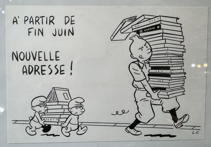 En vente - Hommage a hergé par Luc Cornillon - Illustration originale