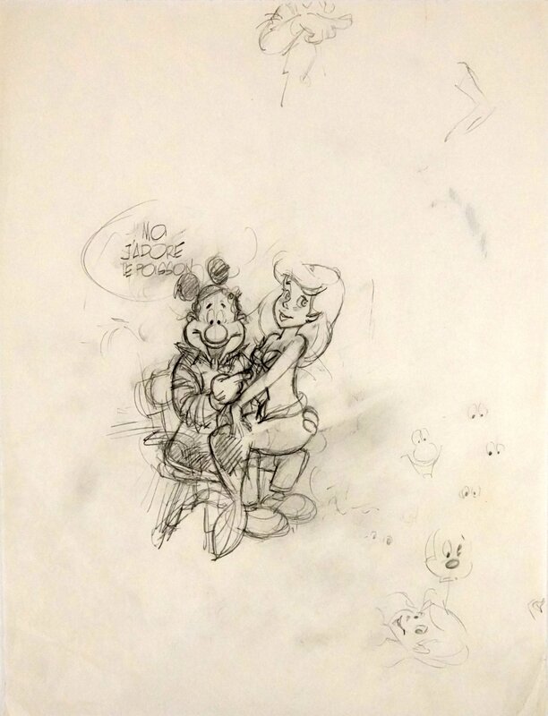 Claude Marin, Walt Disney, Hans Christian Andersen, Ariel la petite sirène et Claude Marin - Œuvre originale