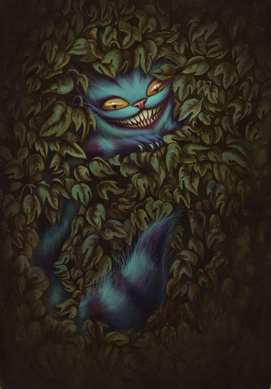 Benjamin Lacombe, Portrait du chat du Cheshire - Original Illustration