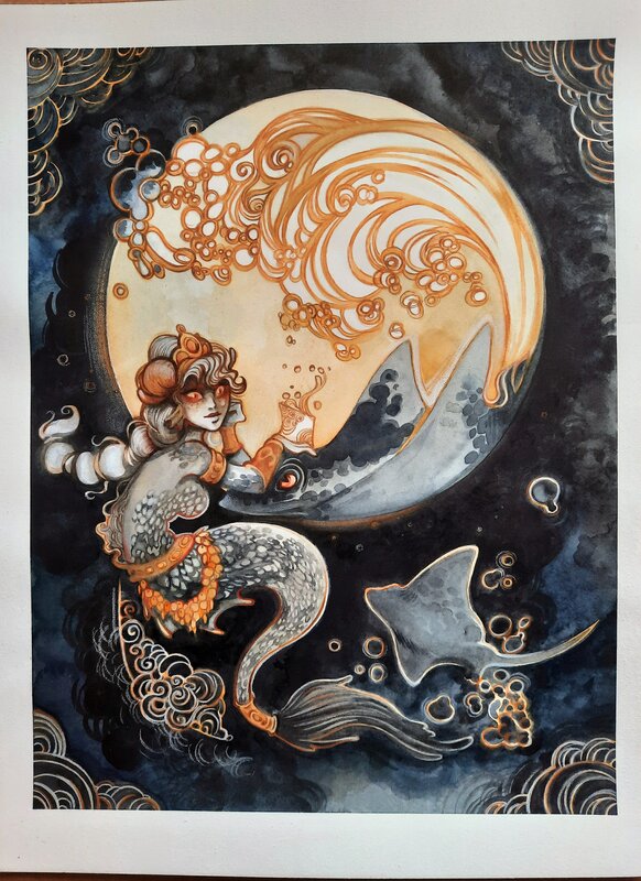 En vente - Sirene par Ood Serrière - Illustration originale